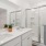 a bathroom with a glass shower