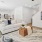 a living room with a couch and a table