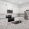 a kitchen with marble counters