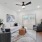 living room with couch and glass doors